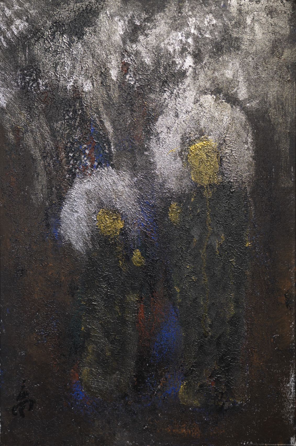 Seated on a Lotus, Contemplating the Mind — oil painting by Ernan
