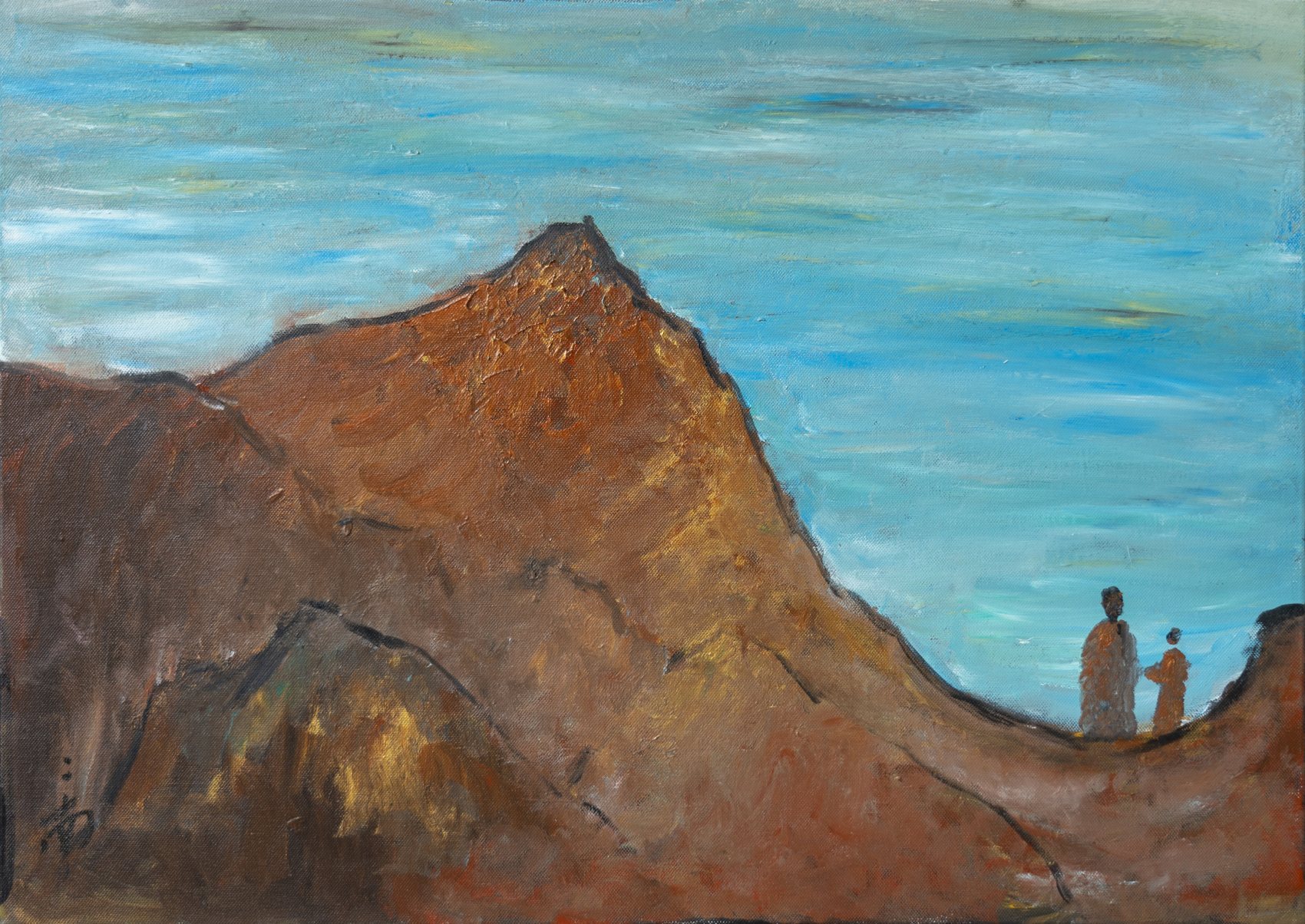 Mountain and Stone in Silence — oil painting by Ernan