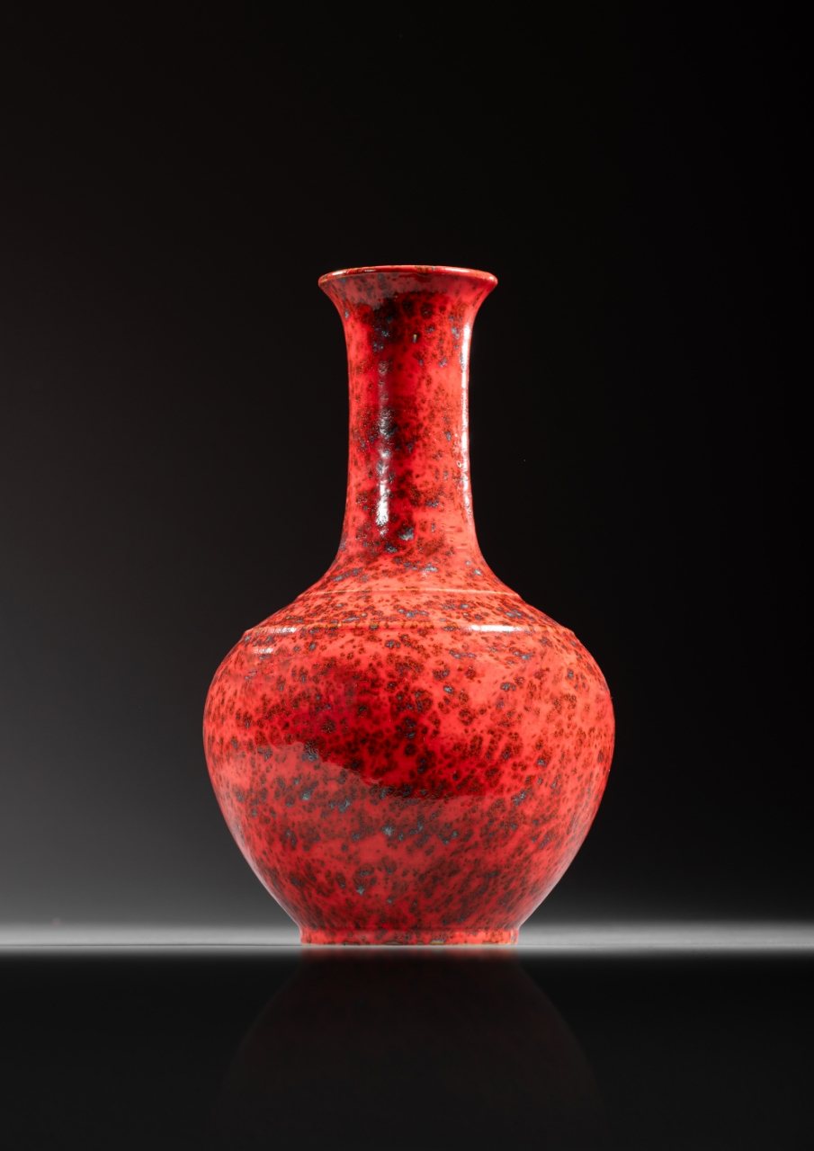 Red-glazed vase